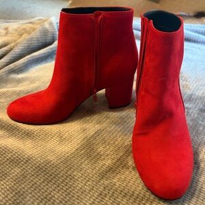 INC International Concepts Fiery Red Ankle Boots